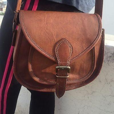 Handmade Vintage Leather Crossbody Messenger Bag