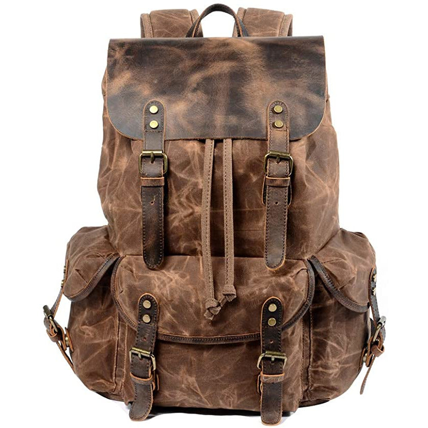 Waxed Canvas Leather Backpack