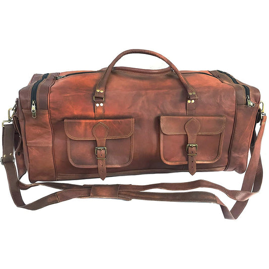 Large Vintage Leather Duffel Bag