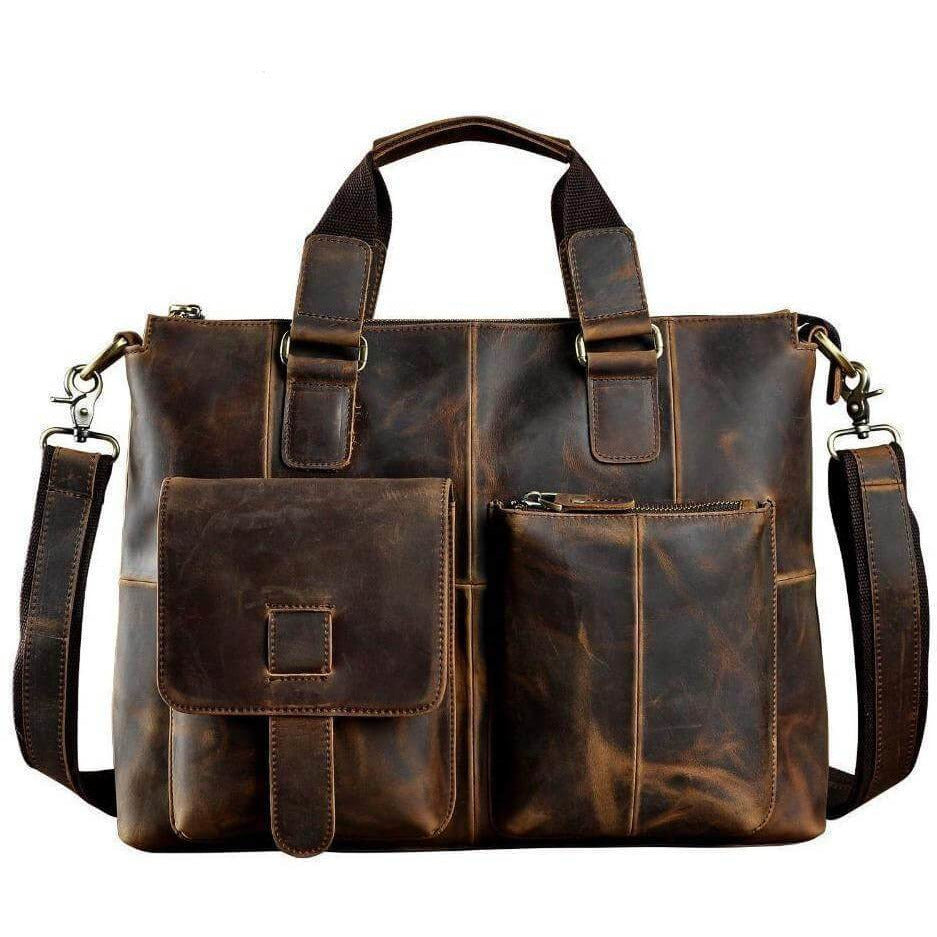 Vintage Cow Leather Laptop Bag